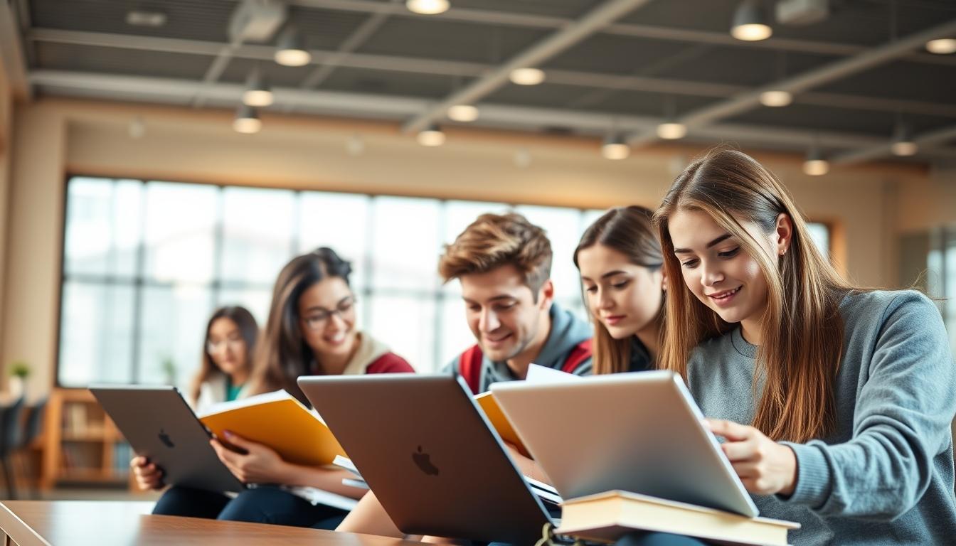 Student preparing for exams with study materials
