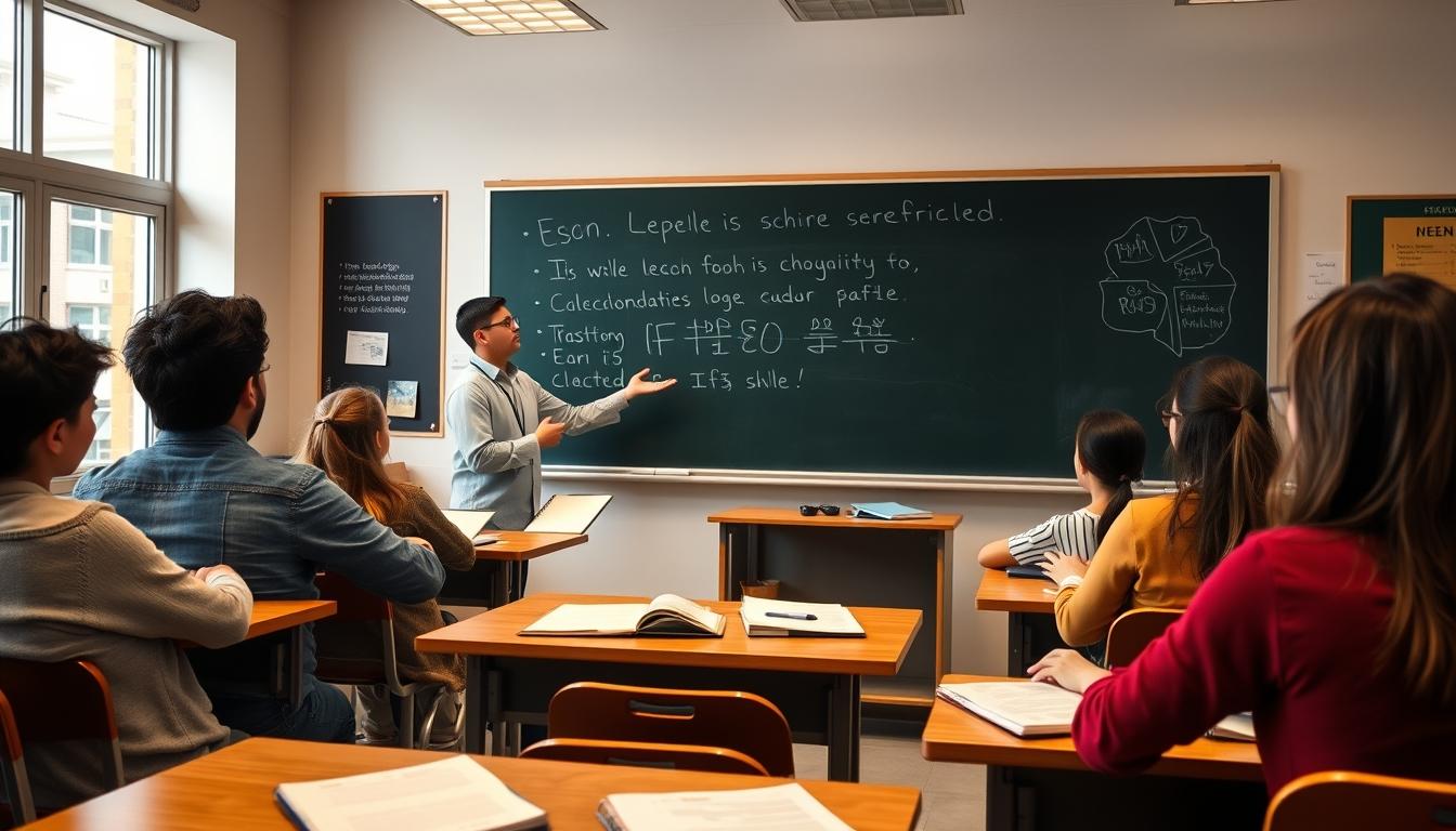 Student using learning strategies while studying